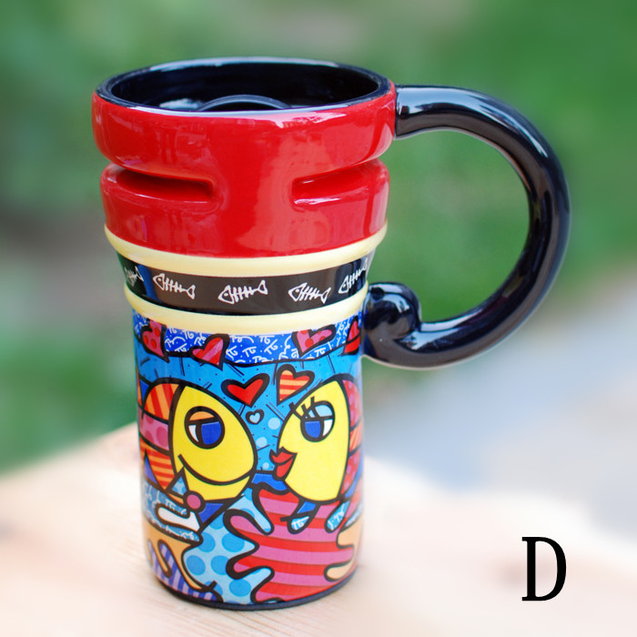 Colorful Big Coffee Mug With Lid on Luulla